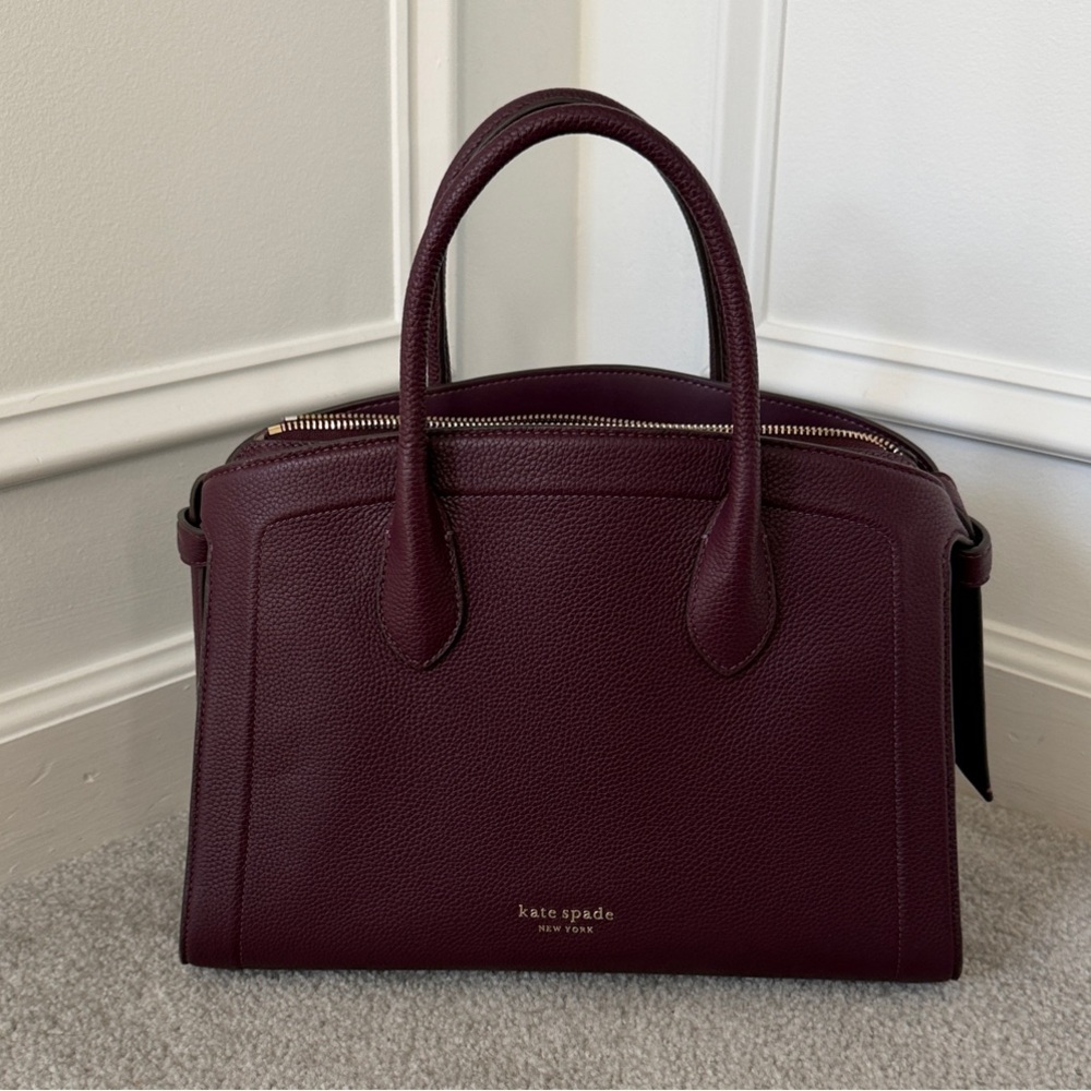 Kate Spade Burgundy Leather Tote Bag